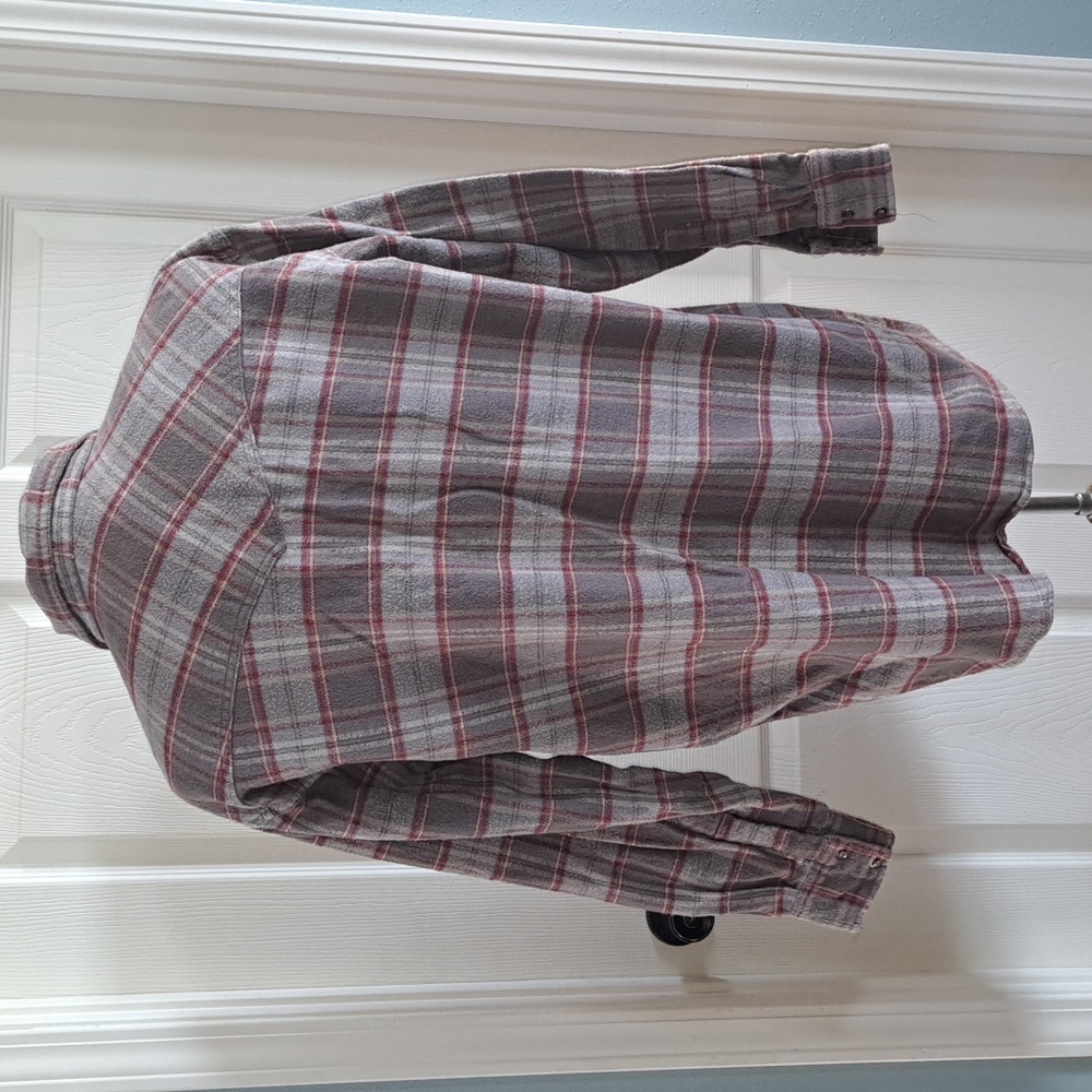 BTC Authentic Bay Trading Co. Mens 100% Cotton Western Snap Flennel Chore Shirt - Picture 5 of 9